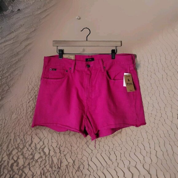 Polo Ralph Lauren Shorts 32 Crosby Relaxed Pink Raw Hem - Picture 1 of 15